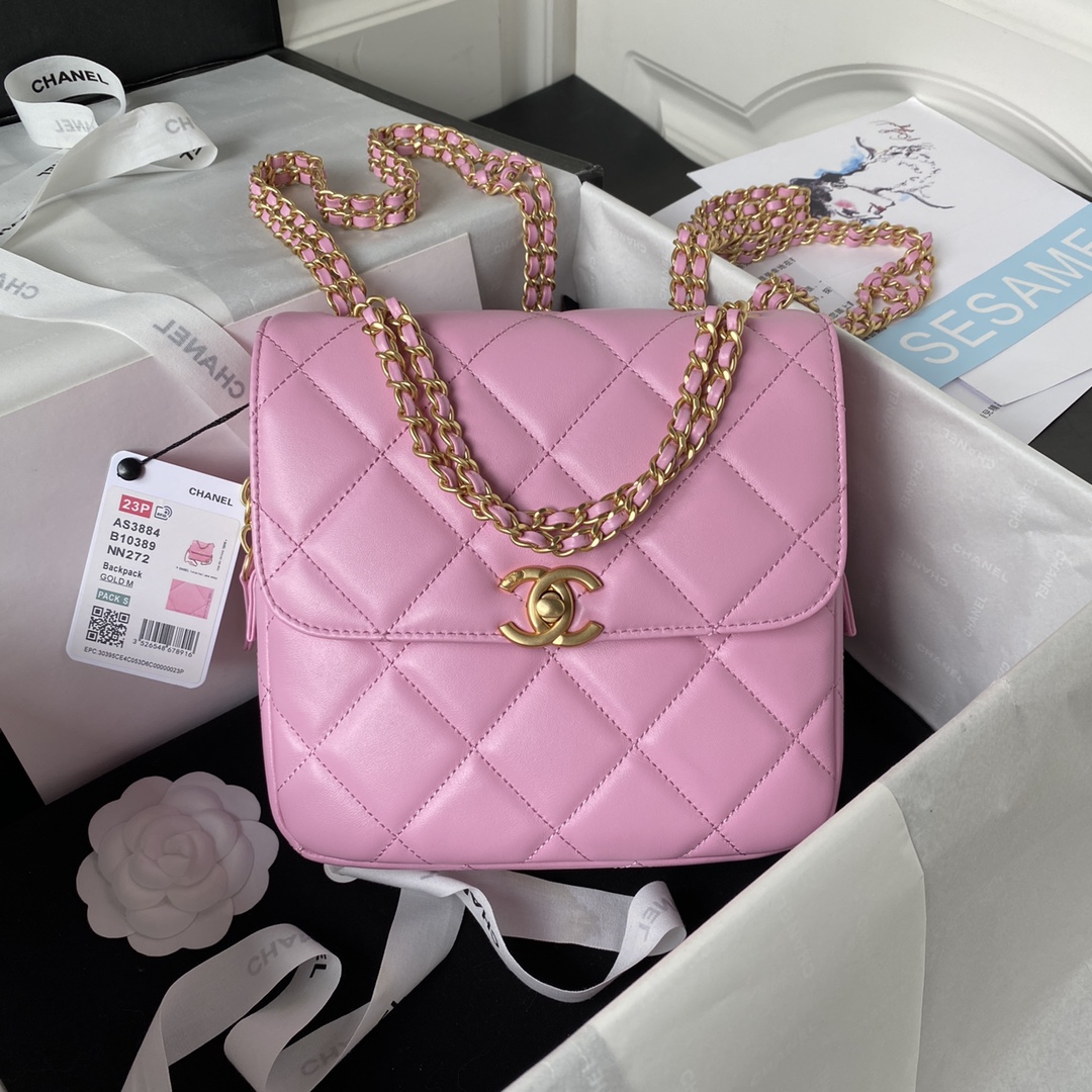 Lambskin Mini Backpack AS3884 Pink